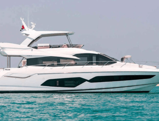 Luxury White Riva Yacht, 23 meters, 2023 model, designed for 12 guests, featuring modern interiors and spacious deck areas.